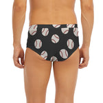 Black Baseball Pattern Print Men's Briefs