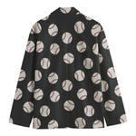 Black Baseball Pattern Print Men's Cotton Blazer