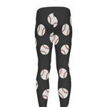 Black Baseball Pattern Print Men's leggings
