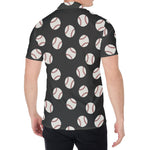 Black Baseball Pattern Print Men's Shirt
