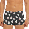 Black Baseball Pattern Print Men's Short Boxer Briefs