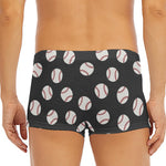 Black Baseball Pattern Print Men's Short Boxer Briefs