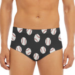 Black Baseball Pattern Print Men's Triangle Swim Briefs