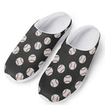 Black Baseball Pattern Print Mesh Casual Shoes