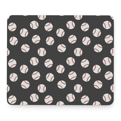 Black Baseball Pattern Print Mouse Pad