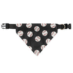Black Baseball Pattern Print Over The Collar Dog Bandana