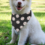 Black Baseball Pattern Print Over The Collar Dog Bandana