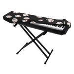 Black Baseball Pattern Print Piano Keyboard Cover