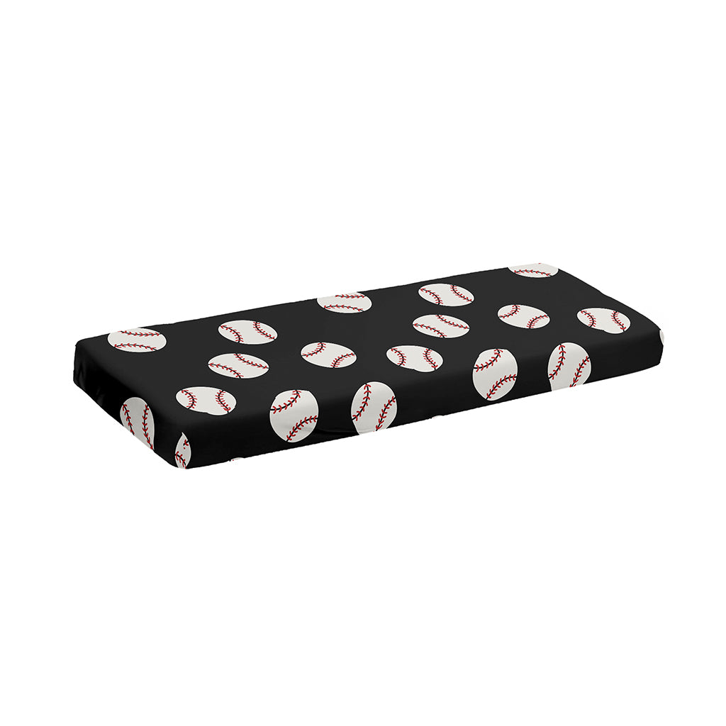 Black Baseball Pattern Print Piano Keyboard Cover