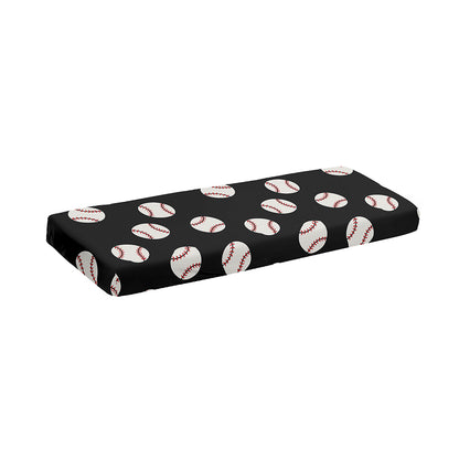 Black Baseball Pattern Print Piano Keyboard Cover