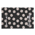 Black Baseball Pattern Print Placemat