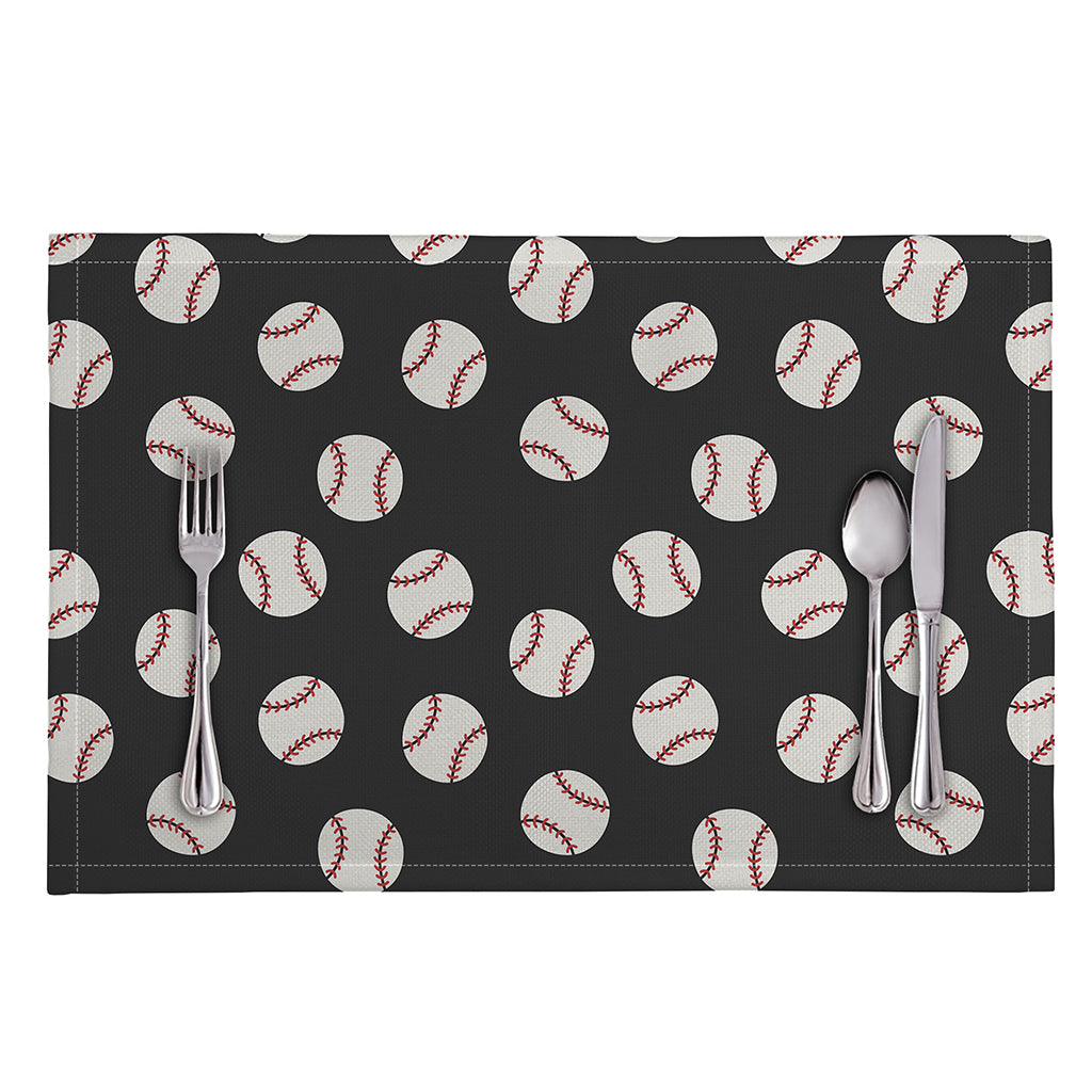 Black Baseball Pattern Print Placemat