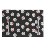 Black Baseball Pattern Print Placemat