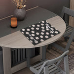 Black Baseball Pattern Print Placemat