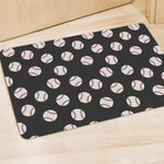 Black Baseball Pattern Print Polyester Doormat