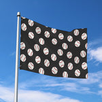 Black Baseball Pattern Print Polyester Flag