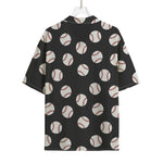 Black Baseball Pattern Print Rayon Hawaiian Shirt