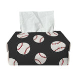 Black Baseball Pattern Print Rectangle Tissue Box Cover
