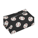 Black Baseball Pattern Print Rectangle Tissue Box Cover