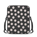 Black Baseball Pattern Print Rectangular Crossbody Bag