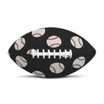 Black Baseball Pattern Print Rugby Ball