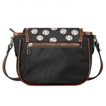 Black Baseball Pattern Print Saddle Bag