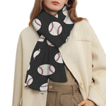 Black Baseball Pattern Print Scarf