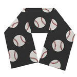 Black Baseball Pattern Print Scarf
