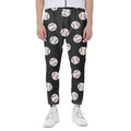 Black Baseball Pattern Print Joggers