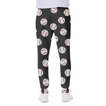 Black Baseball Pattern Print Scuba Joggers
