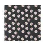 Black Baseball Pattern Print Silk Bandana