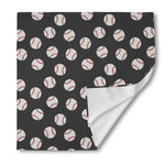 Black Baseball Pattern Print Silk Bandana