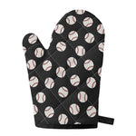 Black Baseball Pattern Print Single Oven Mitt