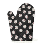 Black Baseball Pattern Print Single Oven Mitt