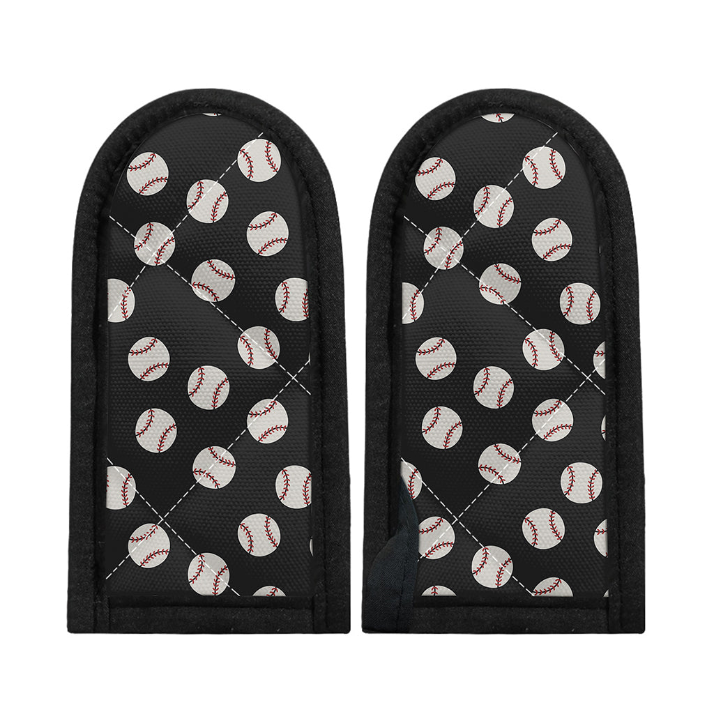 Black Baseball Pattern Print Skillet Handle Cover