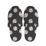 Black Baseball Pattern Print Slippers