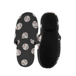 Black Baseball Pattern Print Slippers