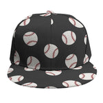 Black Baseball Pattern Print Snapback Cap