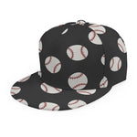 Black Baseball Pattern Print Snapback Cap