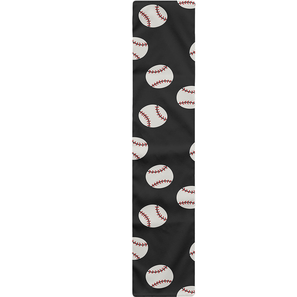 Black Baseball Pattern Print Table Runner