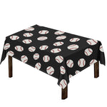 Black Baseball Pattern Print Tablecloth
