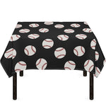 Black Baseball Pattern Print Tablecloth