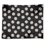 Black Baseball Pattern Print Tapestry