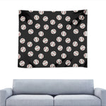 Black Baseball Pattern Print Tapestry