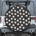 Black Baseball Pattern Print Tire Cover