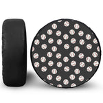 Black Baseball Pattern Print Tire Cover