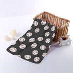 Black Baseball Pattern Print Towel