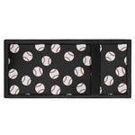 Black Baseball Pattern Print Trifold Wallet