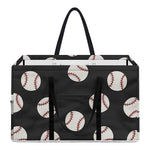 Black Baseball Pattern Print Utility Tote Bag