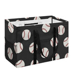 Black Baseball Pattern Print Utility Tote Bag